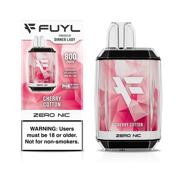 Vape Fuyl by Dinner Lady 0% NIC 800 Puff Cherry Cotton Candy N