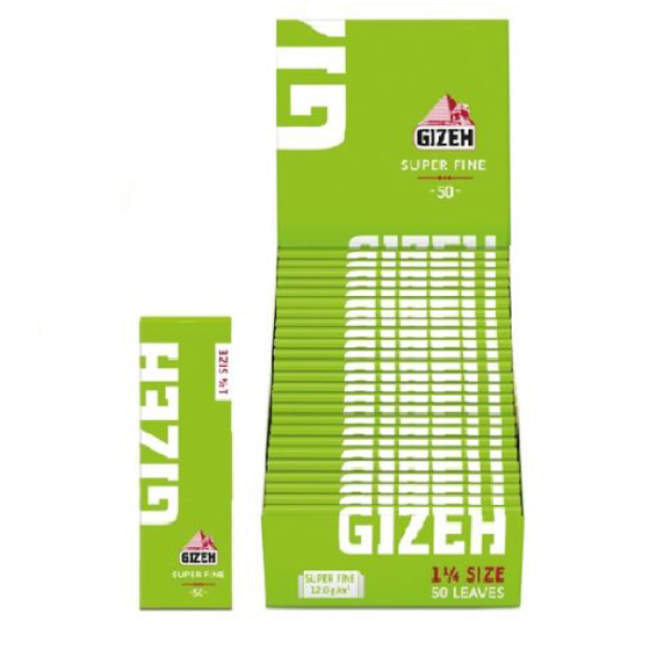 Papelillos Gizeh Verde Super Fine 1 1/4 25 unid.